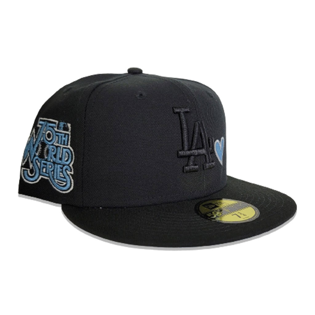 Black Los Angeles Dodgers Gray Bottom 1988 World Series Side Patch New Era  59Fifty Fitted