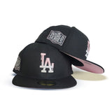 Black Los Angeles Dodgers Paint Drip Pink Bottom 2020 World Series Side Patch New Era 59Fifty Fitted