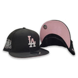 Black Los Angeles Dodgers Paint Drip Pink Bottom 2020 World Series Side Patch New Era 9Fifty Snapback