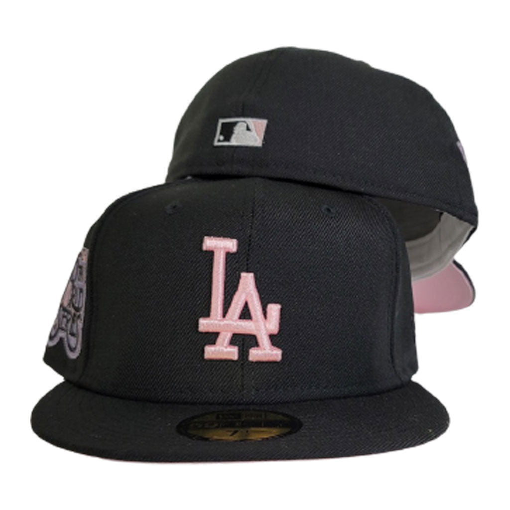 Black Los Angeles Dodgers Pink Bottom 75th World Series New Era 59Fifty Fitted