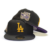 Black Los Angeles Dodgers Purple Bottom 75th World Series Side Patch New Era 59Fifty Fitted