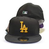 Black Los Angeles Dodgers Purple Bottom 75th World Series Side Patch New Era 59Fifty Fitted