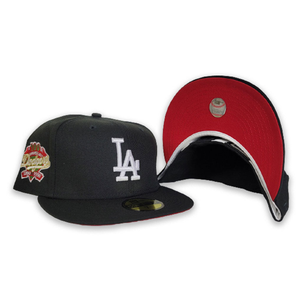 Dodgers Fitted New Era 59Fifty Stadium 50th Ann Black Hat Cap Red UV – THE  4TH QUARTER