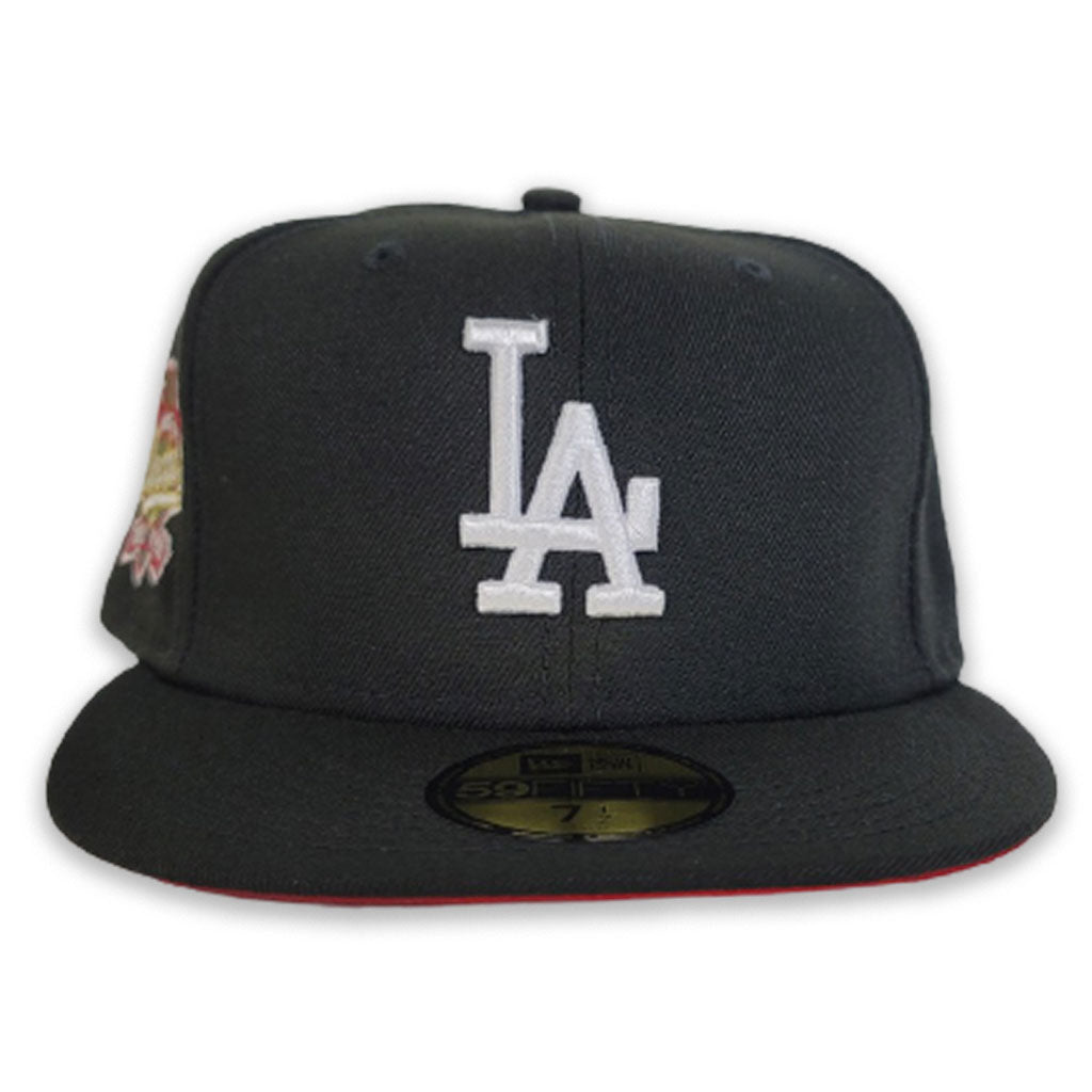 Los Angeles Baseball Hat Black Dark Melody 50th Anniversary New Era 59FIFTY Fitted Black / Snow White | Dark Melody | Concord / 7 1/2