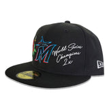 Black Miami Marlins Logo Impressions New Era 59FIFTY Fitted