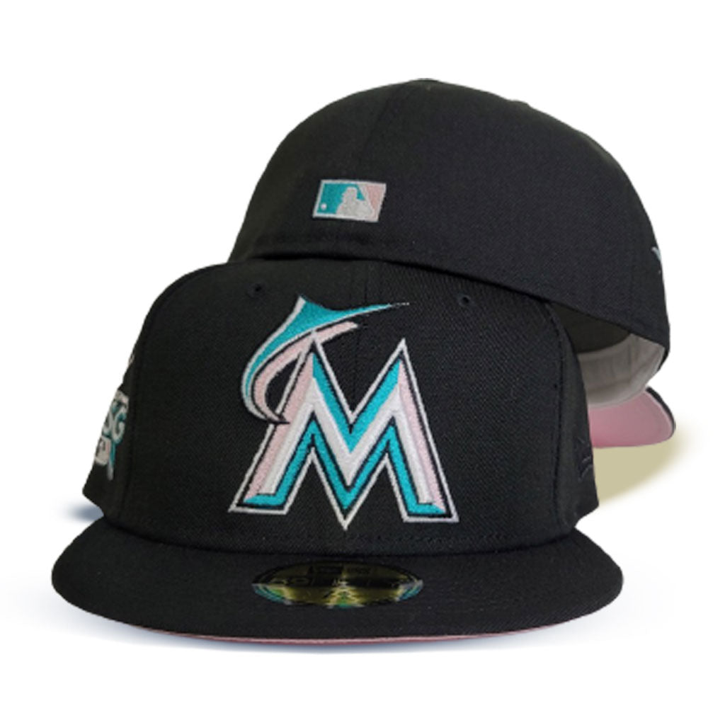 Black Miami Marlins Pink Bottom 2017 All Star Game Side Patch New Era 59Fifty Fitted