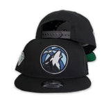 Black Minnesota Timberwolves Kelly Green Bottom 75th Anniversary Side Patch New Era 9Fifty Snapback