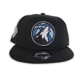 Black Minnesota Timberwolves Kelly Green Bottom 75th Anniversary Side Patch New Era 9Fifty Snapback