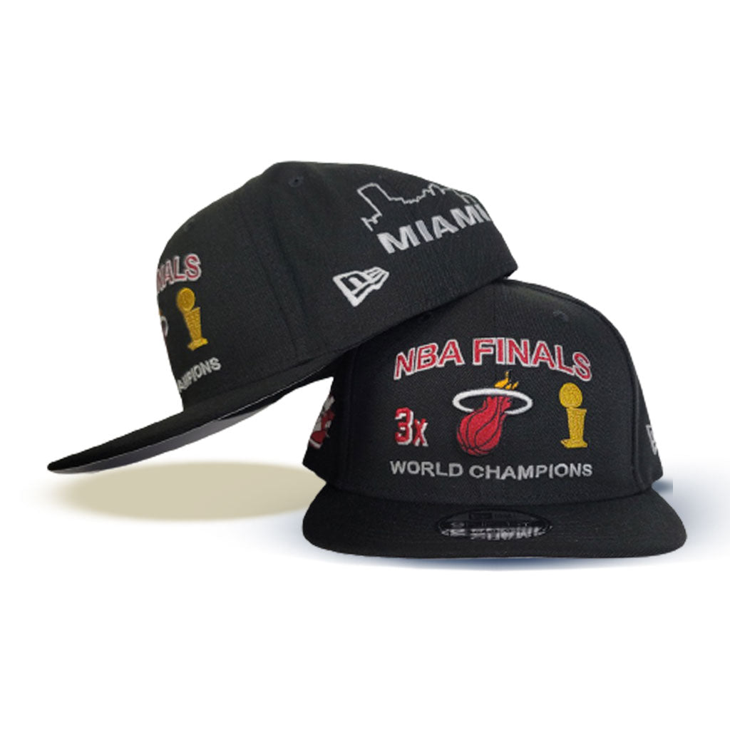 Miami Heat New Era 2023 Eastern Conference Champions Locker Room 9FIFTY  Snapback Hat - White/Black
