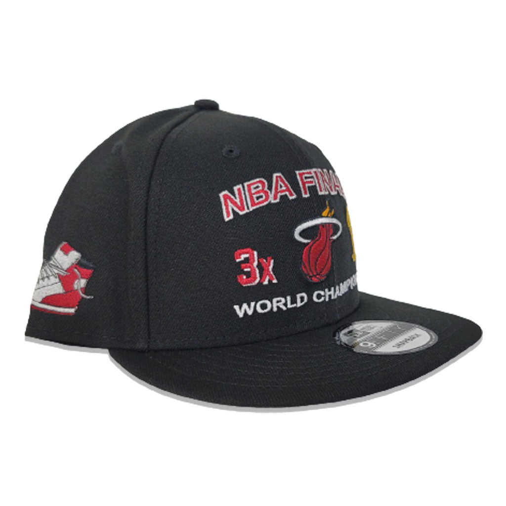 Miami Heat New Era 3x NBA Finals Champions Crown 59FIFTY Fitted Hat - Black