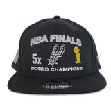 Black NBA Finals 5X World Champions San Antonio Spurs New Era 9Fifty Snapback