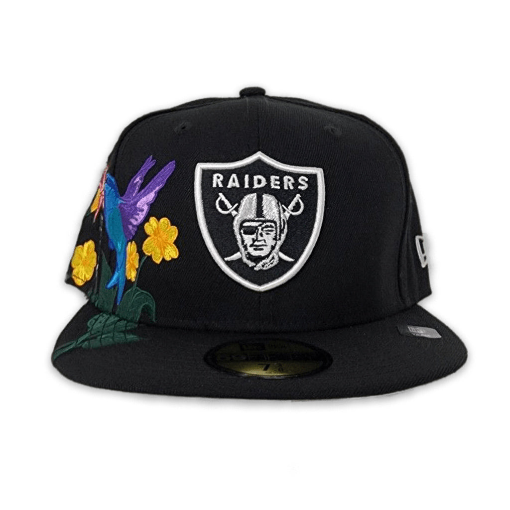 Las Vegas Raiders SIDE-BLOOM Black Fitted Hat by New Era