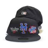 Black New York Mets Gray Bottom 1986 World Series Champions New Era 59Fifty Fitted