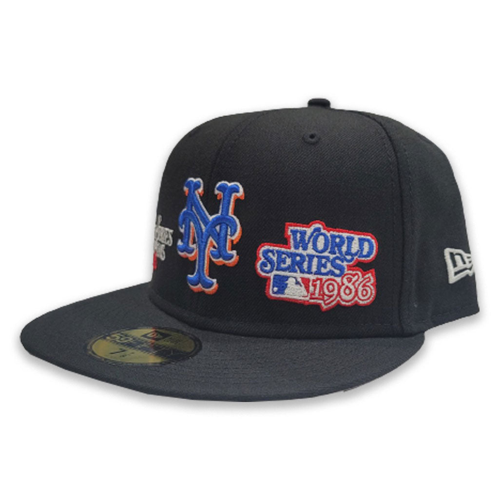 New York Mets New Era 1986 World Series Team Fire 59FIFTY Fitted Hat - Black