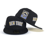 Black New York Mets Gray Bottom 25th Anniversary Side Patch New Era 59Fifty Fitted