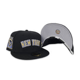 Black New York Mets Gray Bottom 25th Anniversary Side Patch New Era 59Fifty Fitted