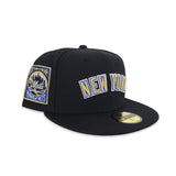 Black New York Mets Gray Bottom 25th Anniversary Side Patch New Era 59Fifty Fitted