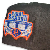 Black New York Mets Royal Blue Bottom Shea Stadium Final Season Patch New Era 59Fifty Fitted