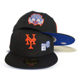 Black New York Mets Royal Blue Bottom Shea Stadium Final Season Patch New Era 59Fifty Fitted