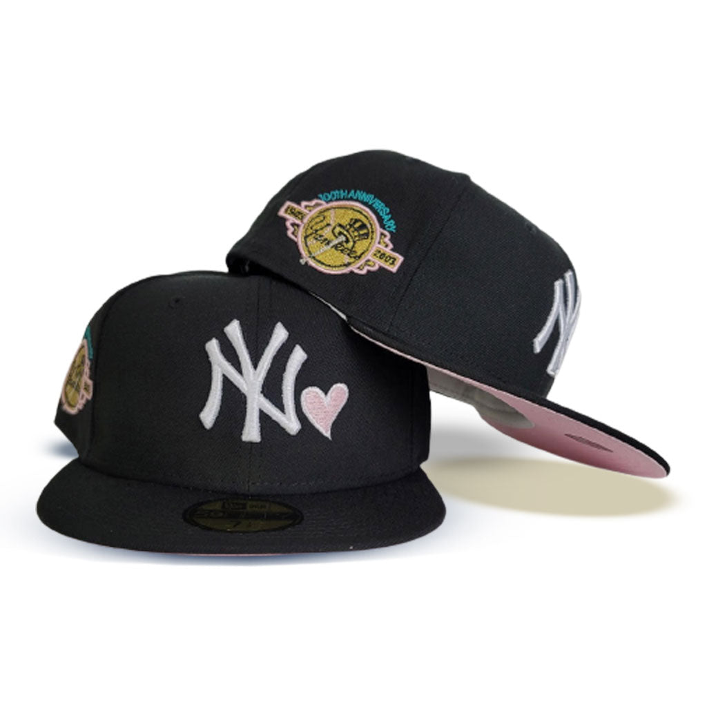 Black New York Yankees Heart Pink Bottom 100th Anniversary Side