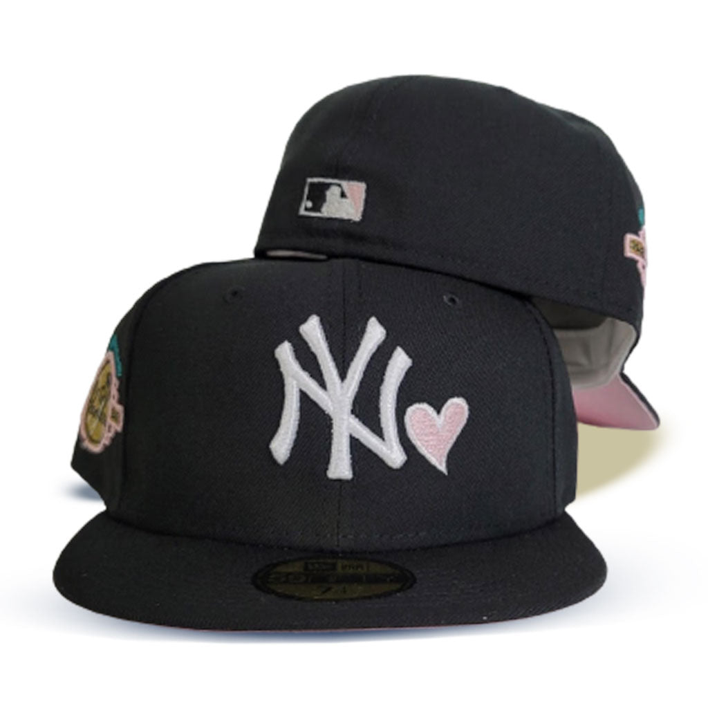 Black New York Yankees Heart Pink Bottom 100th Anniversary Side Patch New Era 59Fifty Fitted