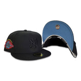 Black New York Yankees Icy Blue Bottom 100th Anniversary Side Patch New Era 59Fifty Fitted