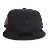 Black New York Yankees Icy Blue Bottom 100th Anniversary Side Patch New Era 59Fifty Fitted