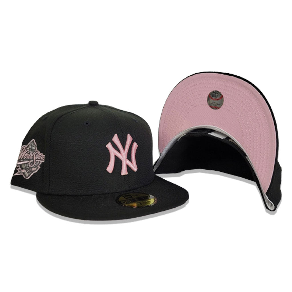 Black New York Yankees Pink Bottom 1998 World Series Side Patch New Era 59Fifty Fitted