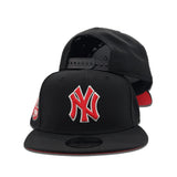 Black New York Yankees Red Bottom 27X World Series Titles Side Patch New Era 9Fifty Snapback