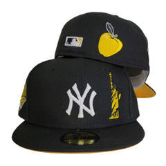 Black and 2024 yellow yankees hat