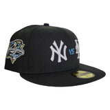 Black New York Yankees vs New York Mets 2000 World Series Icy Blue Bottom New Era 59Fifty Fitted