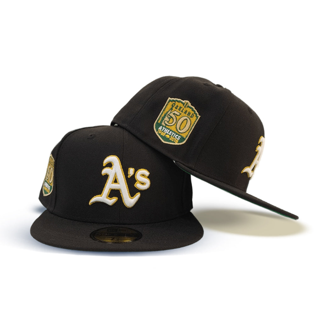 Black Oakland Athletics 50th Anniversary Side Patch New Era Fitted