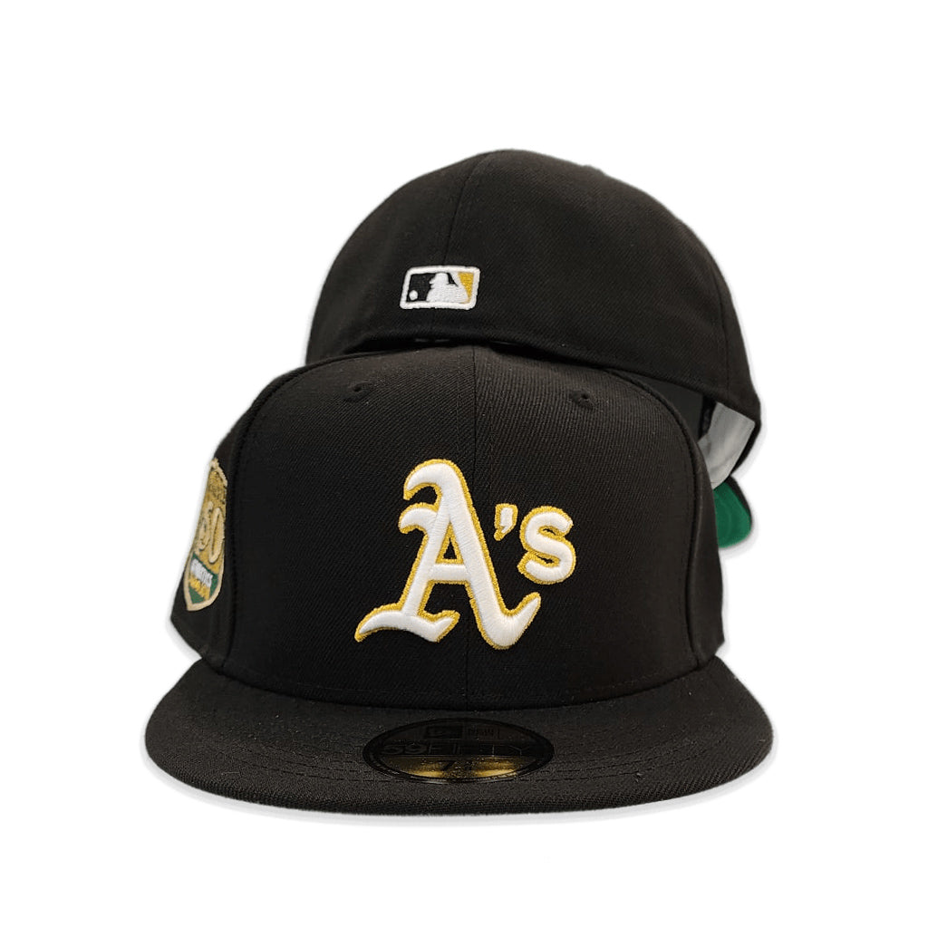 Black Oakland Athletics 50th Anniversary Side Patch New Era Fitted