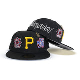 Black Pittsburgh Pirates Histoic 5X World Series Champions New Era 59Fifty Fitted
