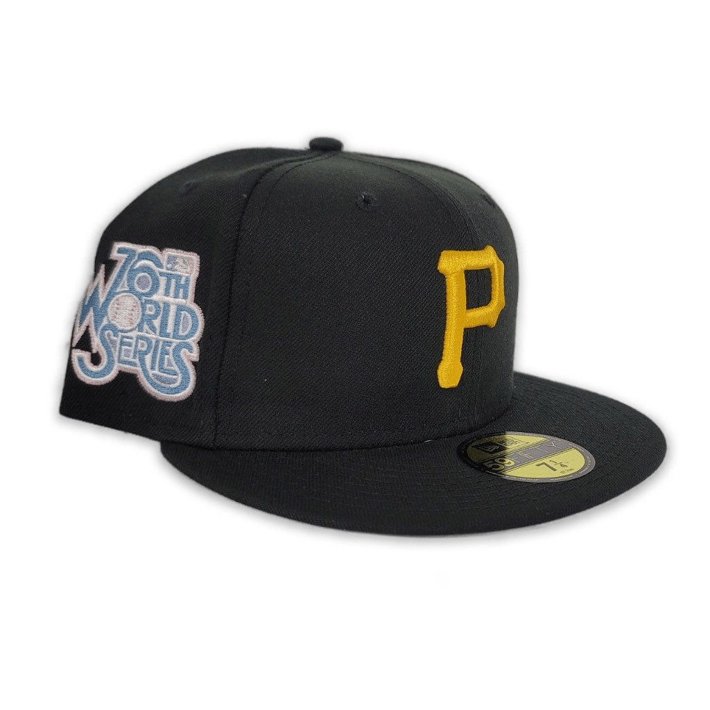 Black Pittsburgh Pirates Icy Blue Bottom 76th World Series New Era 59Fifty Pop Sweat Fitted