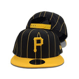 Black Pittsburgh Pirates Yellow Visor Gray Bottom Pinstripe New Era 9Fifty Snapback