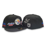 Black Pittsburgh Steelers 6X Super Bowl Champions New Era 59Fifty Fitted