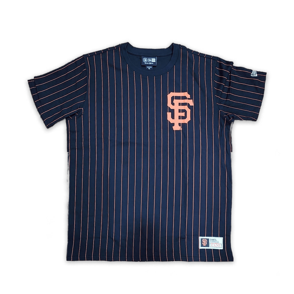 Black San Francisco Giants Orange Pinstripe New Era Short Sleeve T-shirt