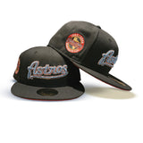 Black Script Houston Astros Red Bottom Celebrating 45 Years Side Patch New Era 59Fifty Fitted