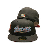 Black Script Houston Astros Red Bottom Celebrating 45 Years Side Patch New Era 59Fifty Fitted