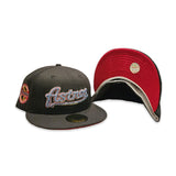 Black Script Houston Astros Red Bottom Celebrating 45 Years Side Patch New Era 59Fifty Fitted