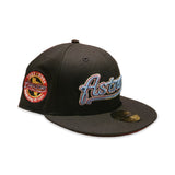 Black Script Houston Astros Red Bottom Celebrating 45 Years Side Patch New Era 59Fifty Fitted