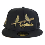 Black St. Louis Cardinals Metalic Gold Bottom 1934 World Series New Era 59Fifty Fitted