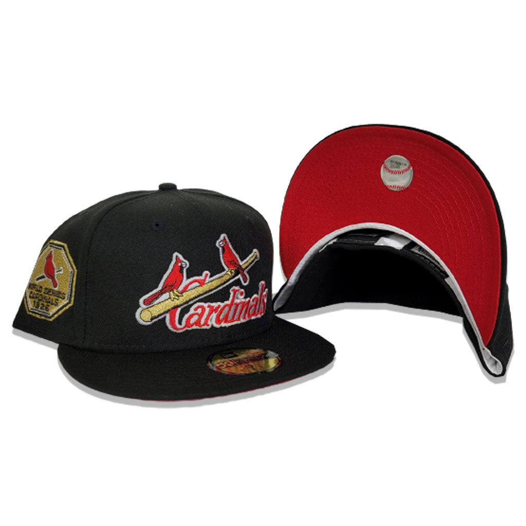 Black St. Louis Cardinals Red Bottom 1926 World Series New Era 59Fifty –  Exclusive Fitted Inc.