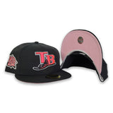 Black Tampa Bay Rays Pink Bottom 10th Seasons Side Patch New Era 59Fifty Fitted