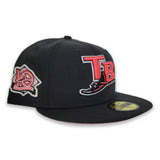 Black Tampa Bay Rays Pink Bottom 10th Seasons Side Patch New Era 59Fifty Fitted