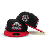 Black Tennessee Smokies Red Visor Gray Bottom Southern League Side Patch New Era 59Fifty Fitted
