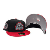 Black Tennessee Smokies Red Visor Gray Bottom Southern League Side Patch New Era 59Fifty Fitted