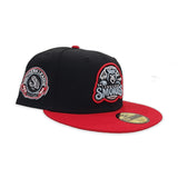 Black Tennessee Smokies Red Visor Gray Bottom Southern League Side Patch New Era 59Fifty Fitted