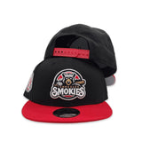 Black Tennessee Smokies Red Visor Gray Bottom Southern League Side Patch New Era 9Fifty Snapback